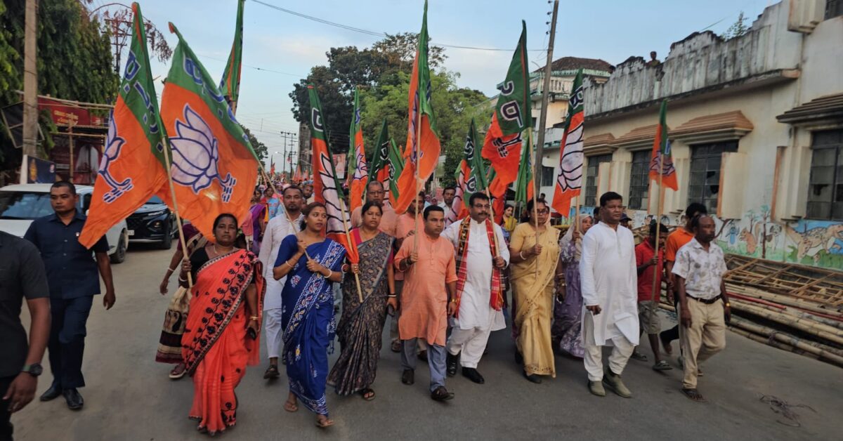 আসন্ন পুর নির্বাচনে বিজেপির জয়ের বার্তা: সোনামুড়ায় বিজেপির বিশাল মিছিল ও জনসংযোগ