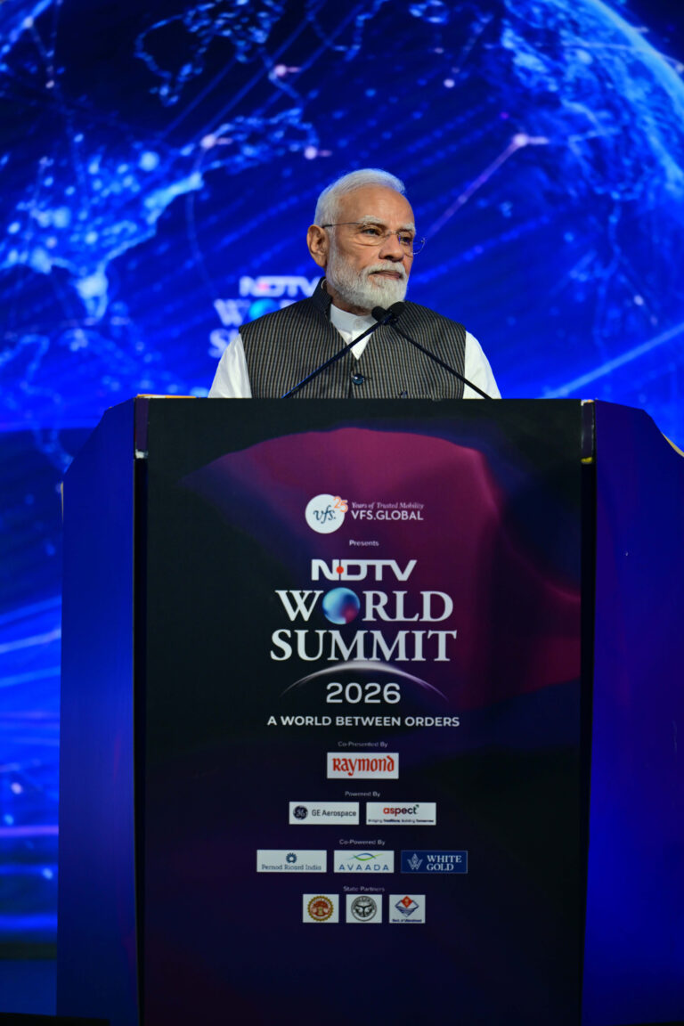 PM addresses the NDTV World Summit – 2026, in New Delhi on October 22, 2026.
